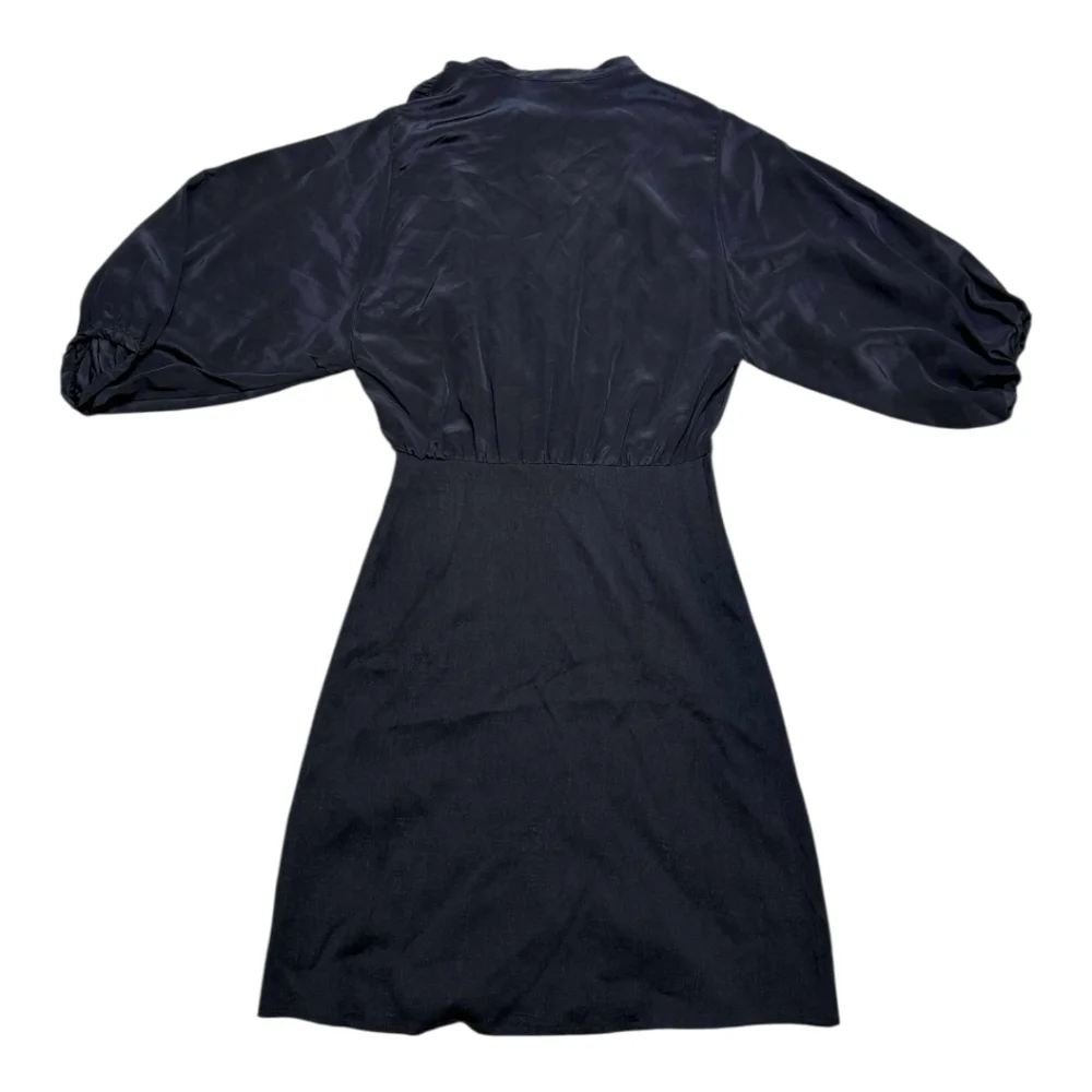 NWT $435 VANESSA BRUNO Navea Black Silk Dress Size FR36 US 4 Small